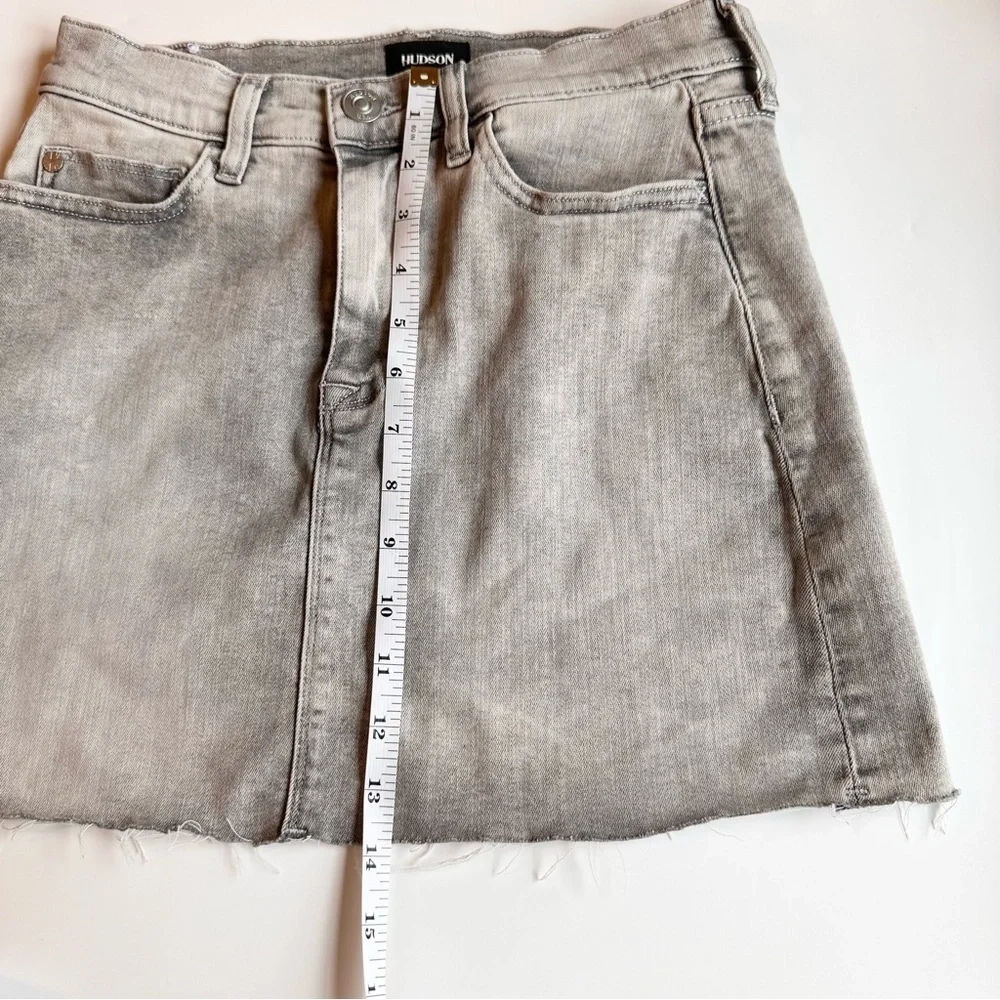 HUDSON Women's Vivid Denim Raw Hem Mini Skirt Gray SZ 25